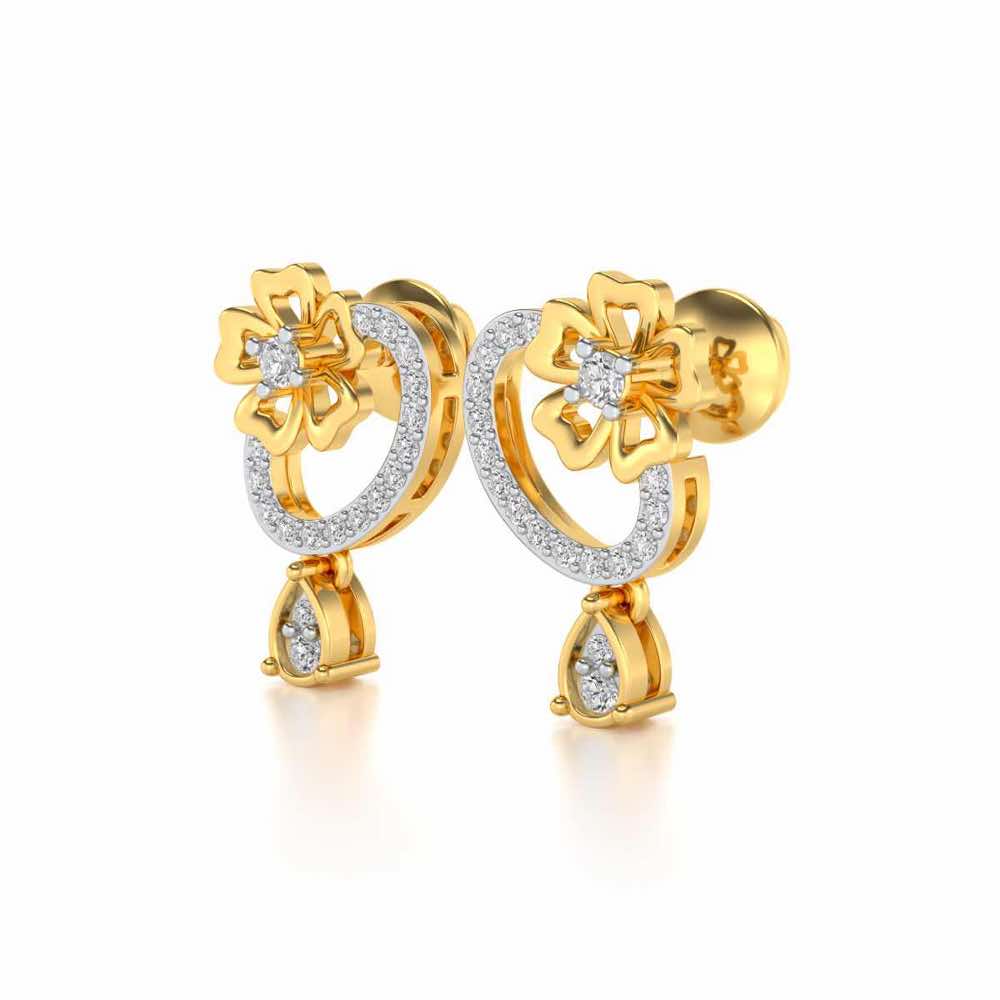 Flower factory Silver Earrings - Yellow Gold - Image 3