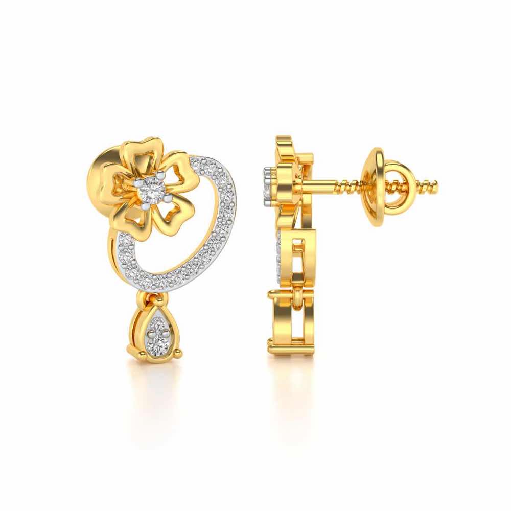 Flower factory Silver Earrings - Yellow Gold - Image 4