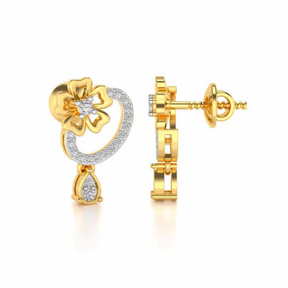 Flower factory Silver Earrings - Yellow Gold - Image 4