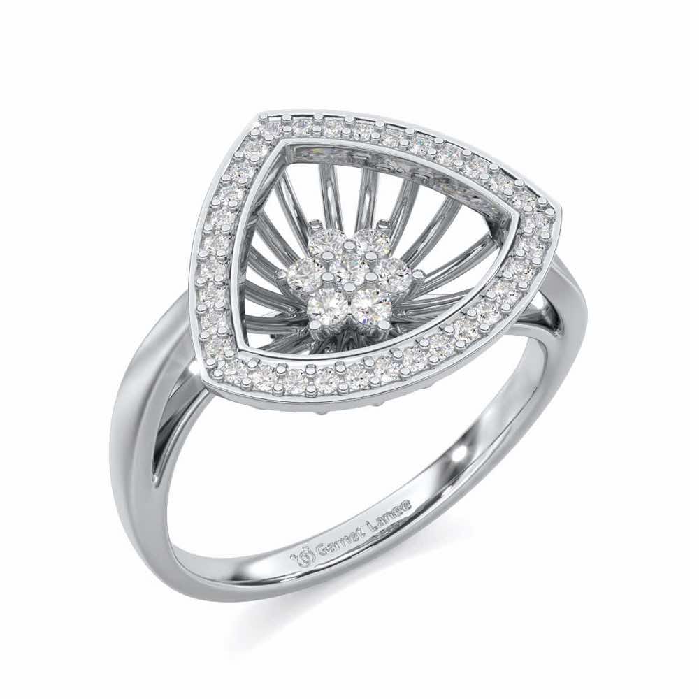 Fluid Aura Silver Ring - White Gold - Image 1