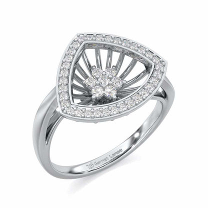 Fluid Aura Silver Ring - White Gold - Image 1