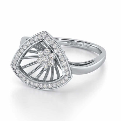 Fluid Aura Silver Ring - White Gold - Image 2