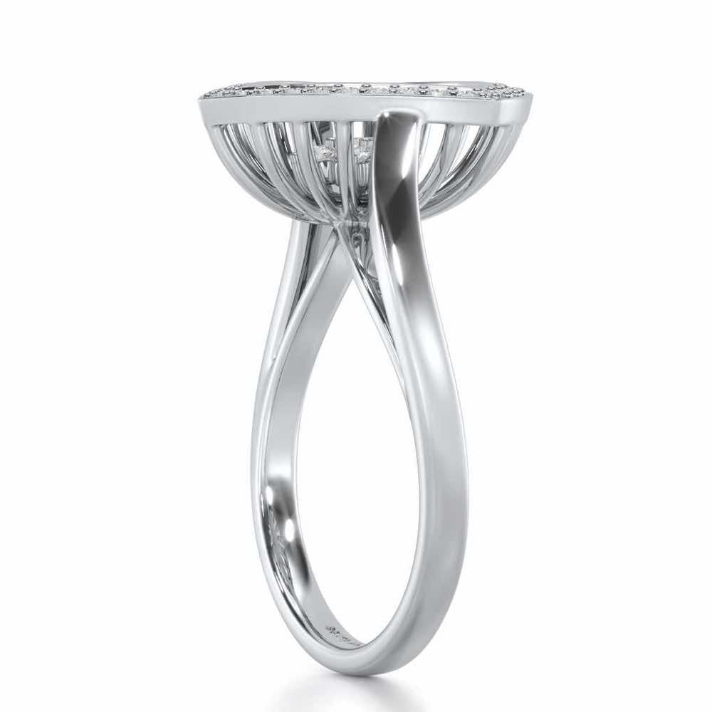 Fluid Aura Silver Ring - White Gold - Image 3