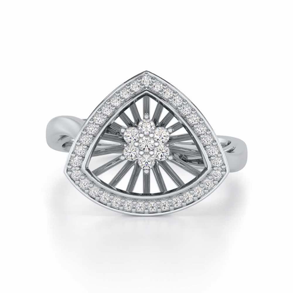 Fluid Aura Silver Ring - White Gold - Image 4
