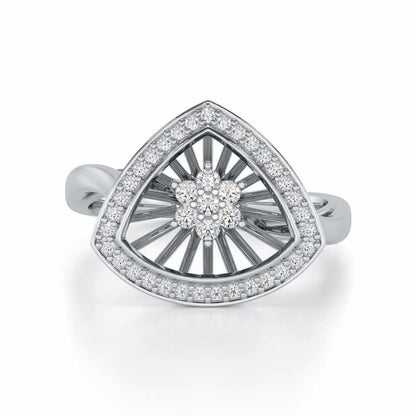 Fluid Aura Silver Ring - White Gold - Image 4