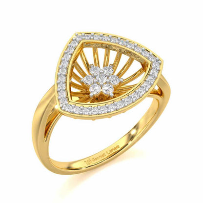 Fluid Aura Silver Ring - Yellow Gold - Image 1