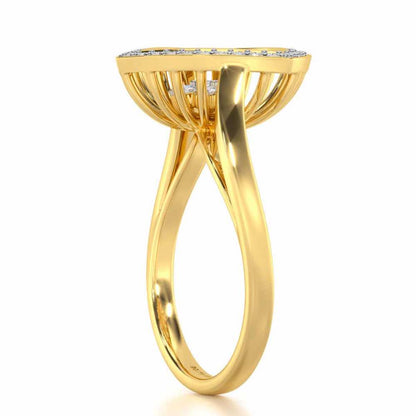Fluid Aura Silver Ring - Yellow Gold - Image 3
