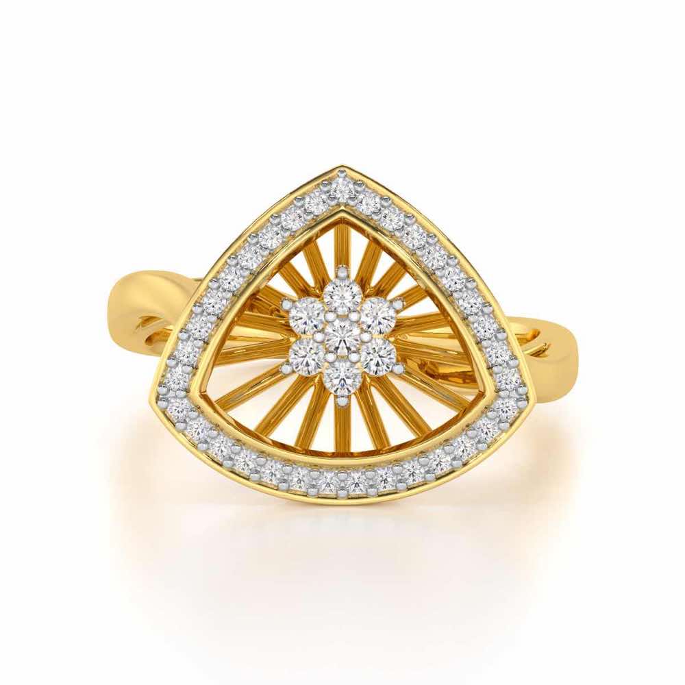 Fluid Aura Silver Ring - Yellow Gold - Image 4