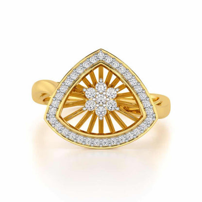 Fluid Aura Silver Ring - Yellow Gold - Image 4