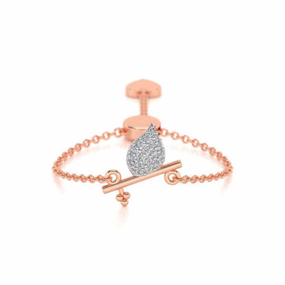 Flute Adjustable Silver Ring - Rose Gold - Image 1