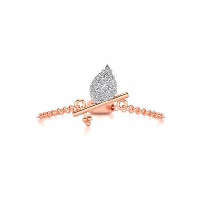Flute Adjustable Silver Ring - Rose Gold - Image 4
