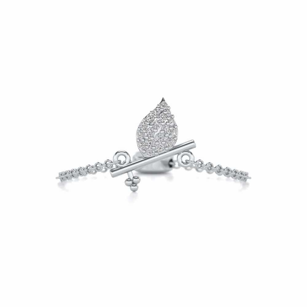 Flute Adjustable Silver Ring - White Gold - Image 4