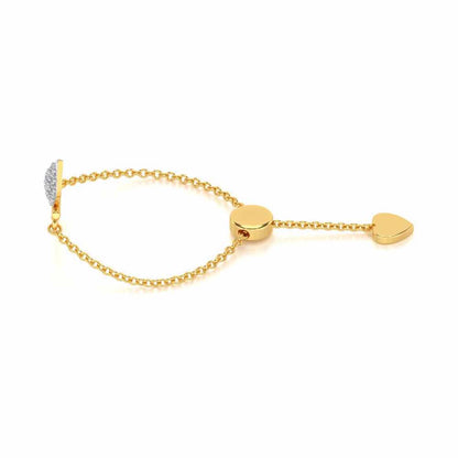 Flute Adjustable Silver Ring - Yellow Gold - Image 2