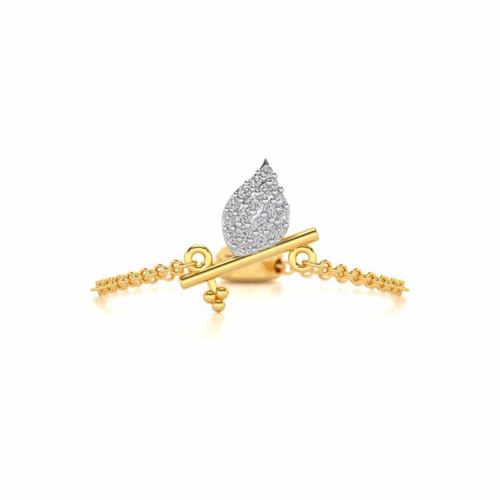 Flute Adjustable Silver Ring - Yellow Gold - Image 4