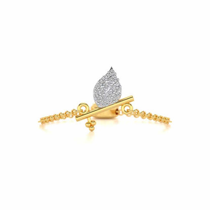 Flute Adjustable Silver Ring - Yellow Gold - Image 4