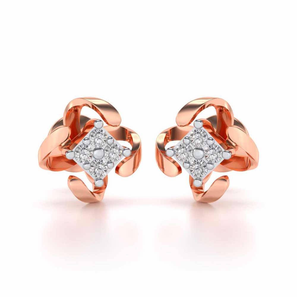 Flutter Silver Studs - Rose Gold - Image 1