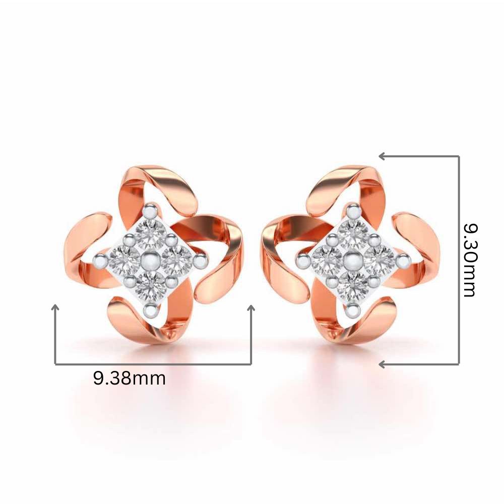 Flutter Silver Studs - Rose Gold - Image 2