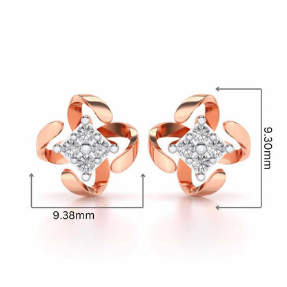 Flutter Silver Studs - Rose Gold - Image 2