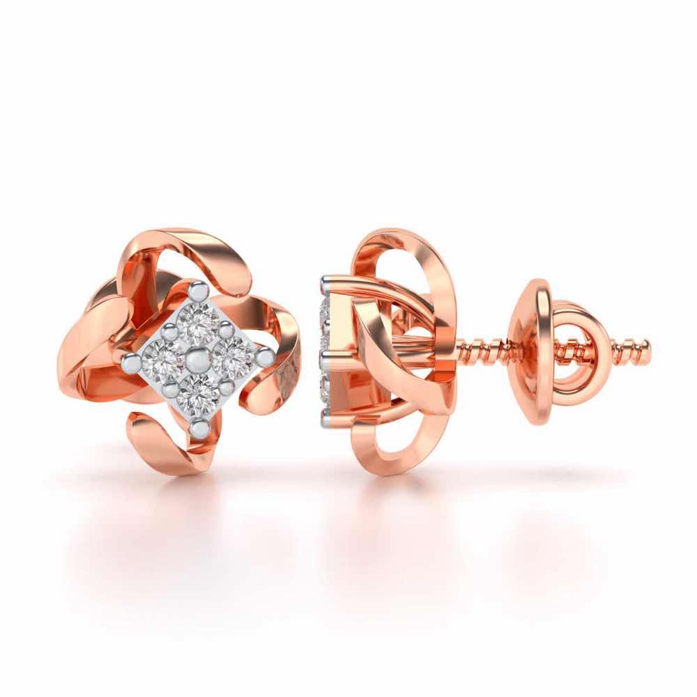 Flutter Silver Studs - Rose Gold - Image 4