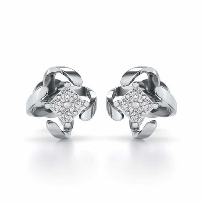 Flutter Silver Studs - White Gold - Image 1