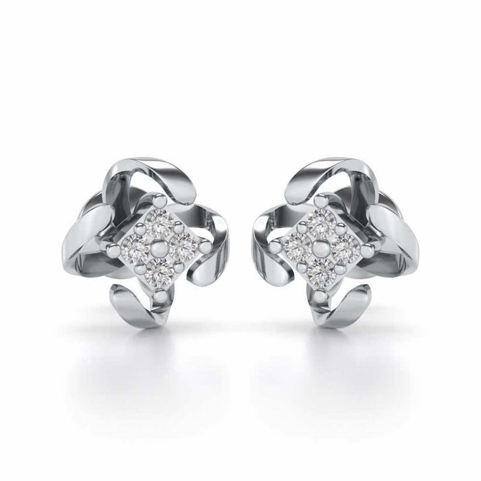 Flutter Silver Studs - White Gold - Image 1