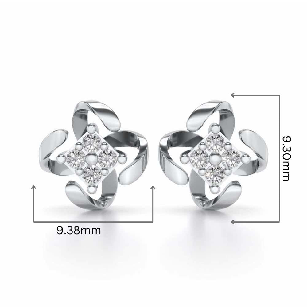 Flutter Silver Studs - White Gold - Image 2
