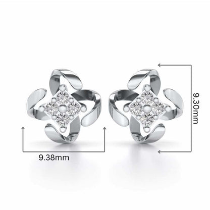 Flutter Silver Studs - White Gold - Image 2