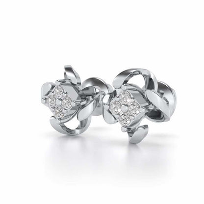 Flutter Silver Studs - White Gold - Image 3