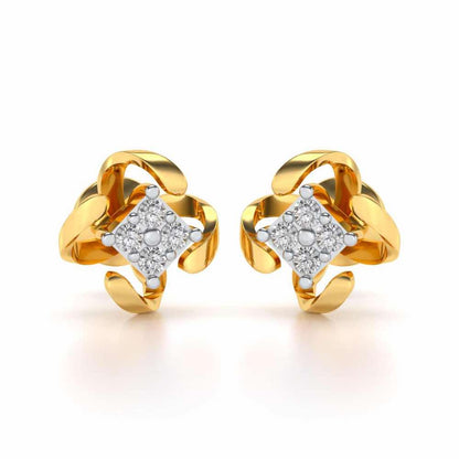 Flutter Silver Studs - Yellow Gold - Image 1