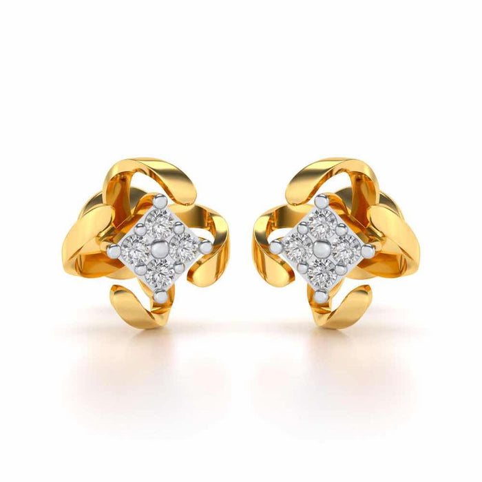 Flutter Silver Studs - Yellow Gold - Image 1