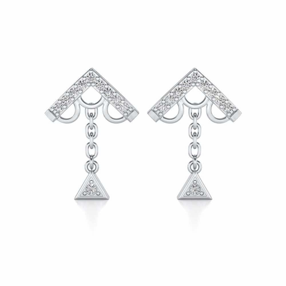 Fly Above Silver Earrings - White Gold - Image 1