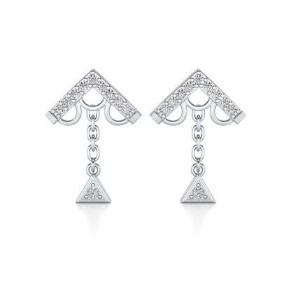 Fly Above Silver Earrings - White Gold - Image 1
