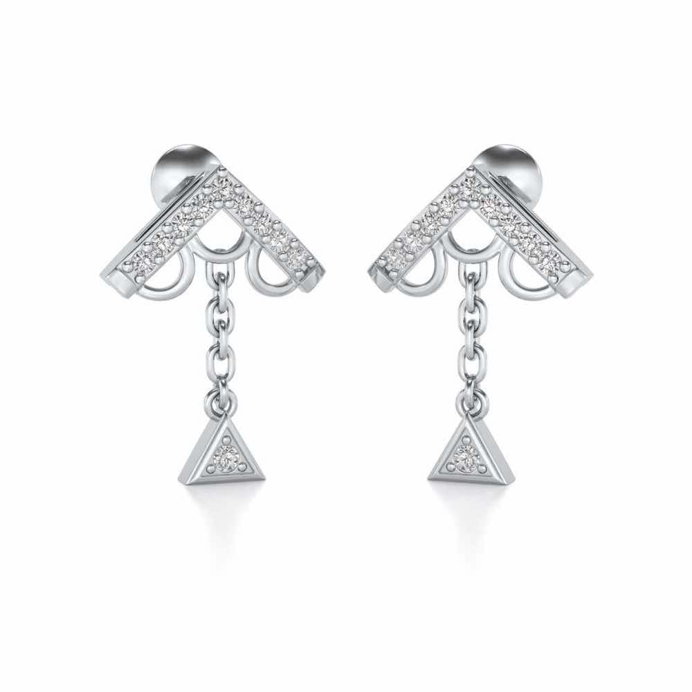 Fly Above Silver Earrings - White Gold - Image 2