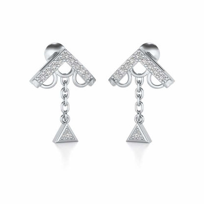 Fly Above Silver Earrings - White Gold - Image 2