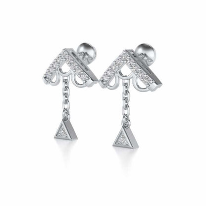 Fly Above Silver Earrings - White Gold - Image 3