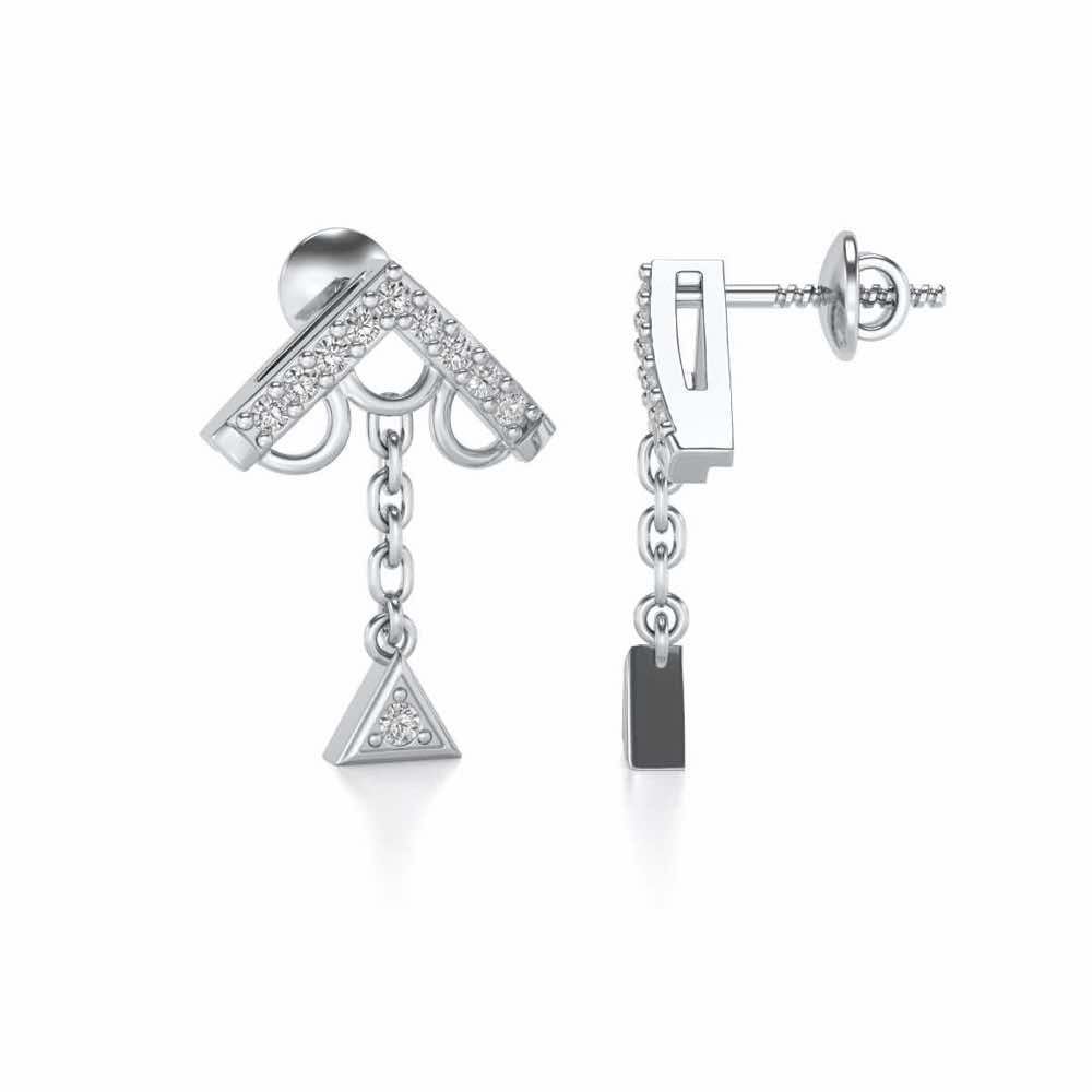 Fly Above Silver Earrings - White Gold - Image 4