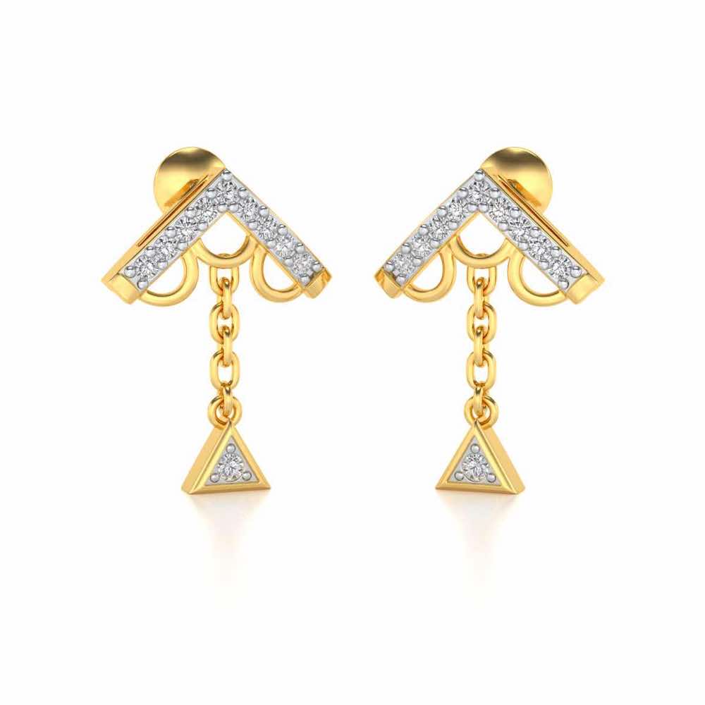 Fly Above Silver Earrings - Yellow Gold - Image 2