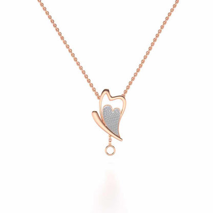 Fly Heart Silver Pendant - Rose Gold - Image 2
