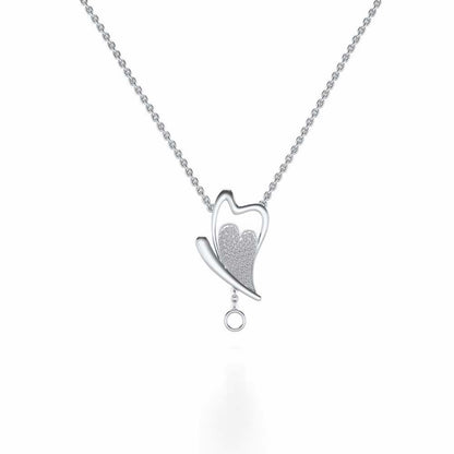 Fly Heart Silver Pendant - White Gold - Image 2
