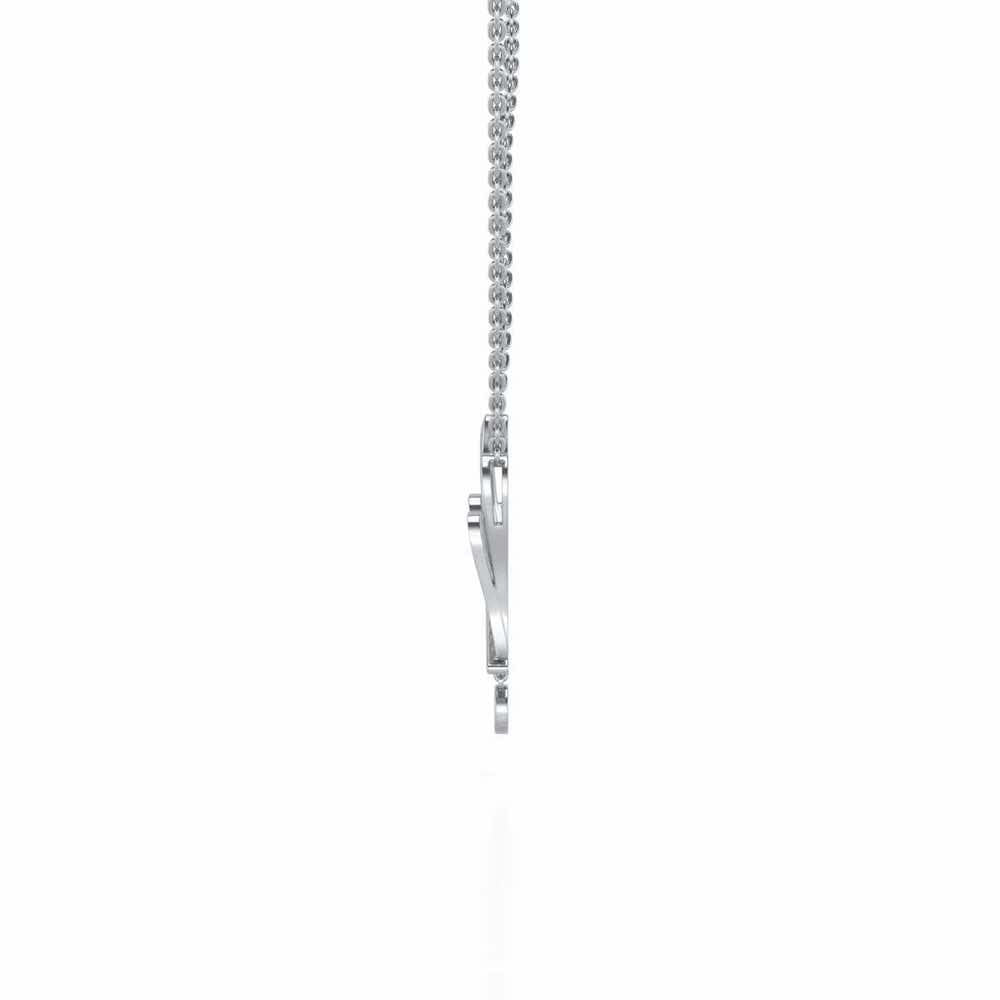 Fly Heart Silver Pendant - White Gold - Image 3