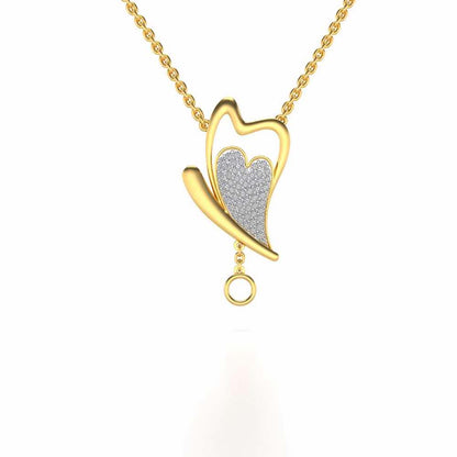 Fly Heart Silver Pendant - Yellow Gold - Image 1