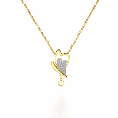 Fly Heart Silver Pendant - Yellow Gold - Image 2