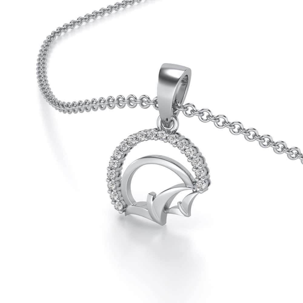 Fly High Silver Pendant - White Gold - Image 2