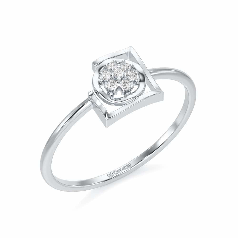 Focus on Glow Silver Ring - White Gold - Image 1