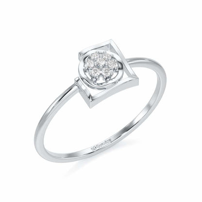 Focus on Glow Silver Ring - White Gold - Image 1