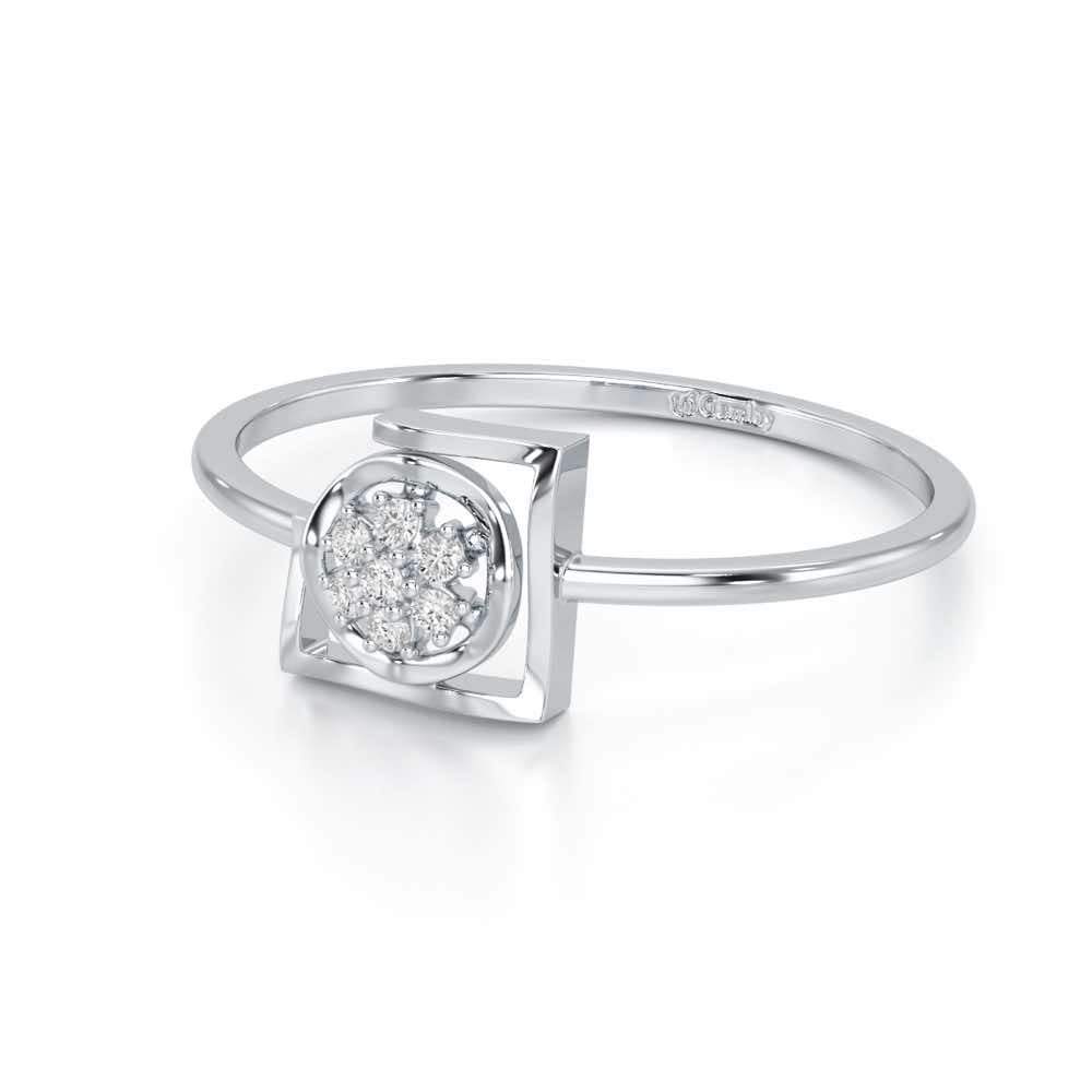 Focus on Glow Silver Ring - White Gold - Image 2