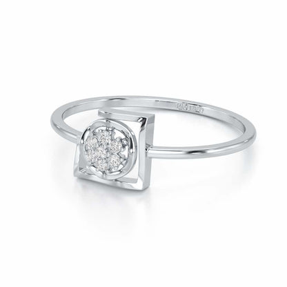 Focus on Glow Silver Ring - White Gold - Image 2