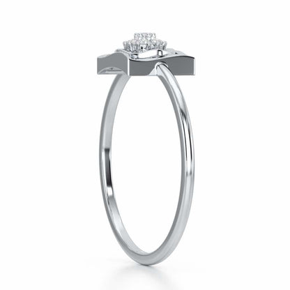 Focus on Glow Silver Ring - White Gold - Image 3