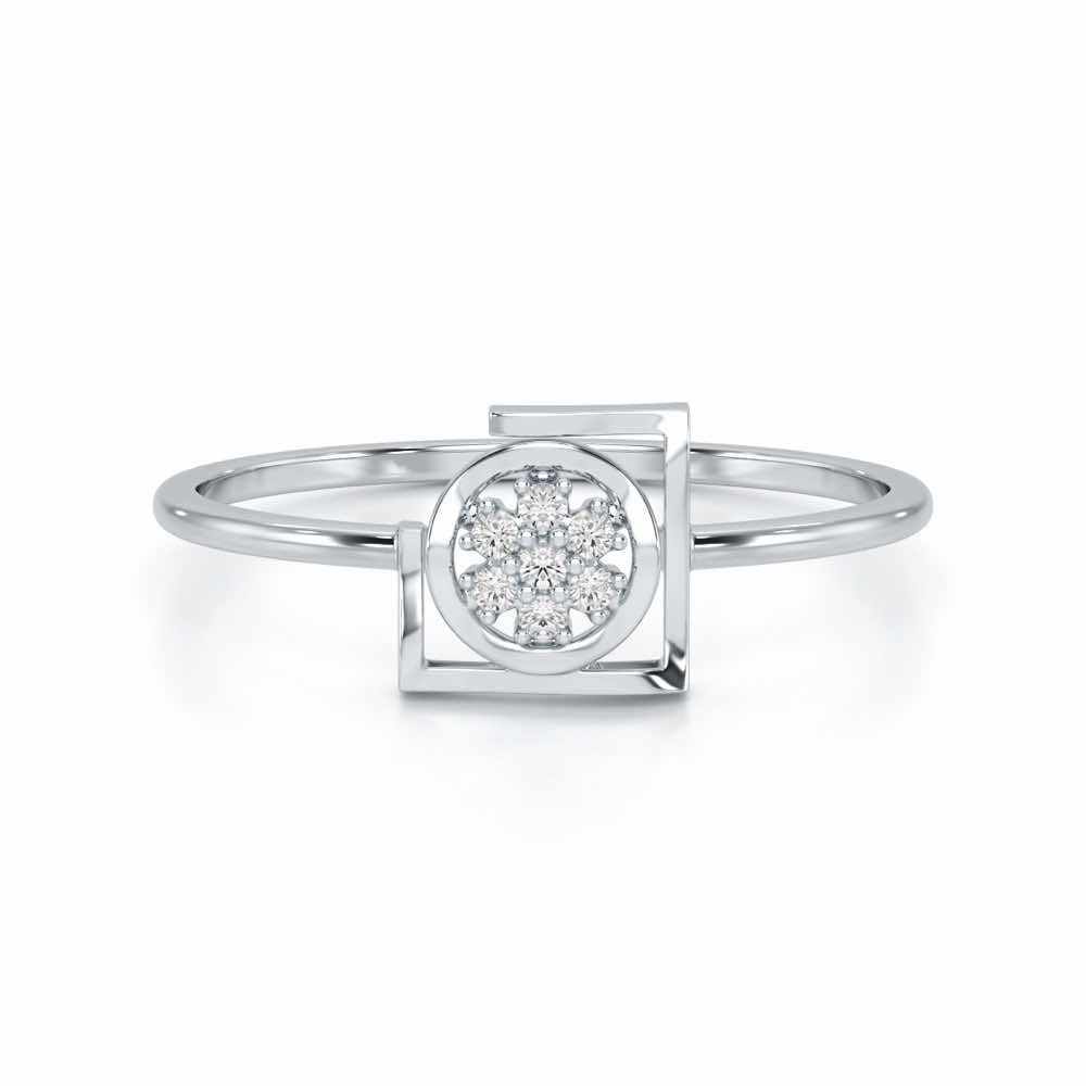 Focus on Glow Silver Ring - White Gold - Image 4