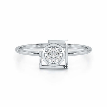 Focus on Glow Silver Ring - White Gold - Image 4